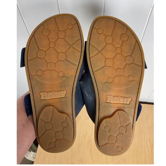 Born Women's Marston Navy Leather 2 strap Sandals Size 7M - Picture 5 of 6